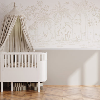 Chalk Savannah Mural – beige – half wall