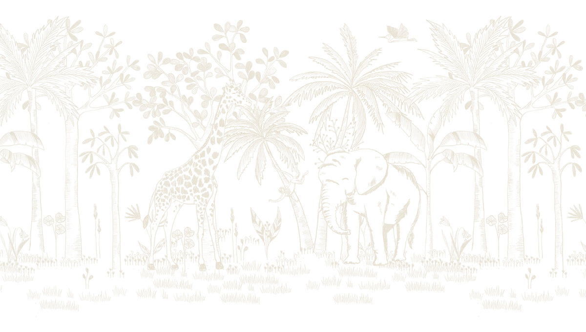 Chalk Savannah Mural – beige – 300x170 cm