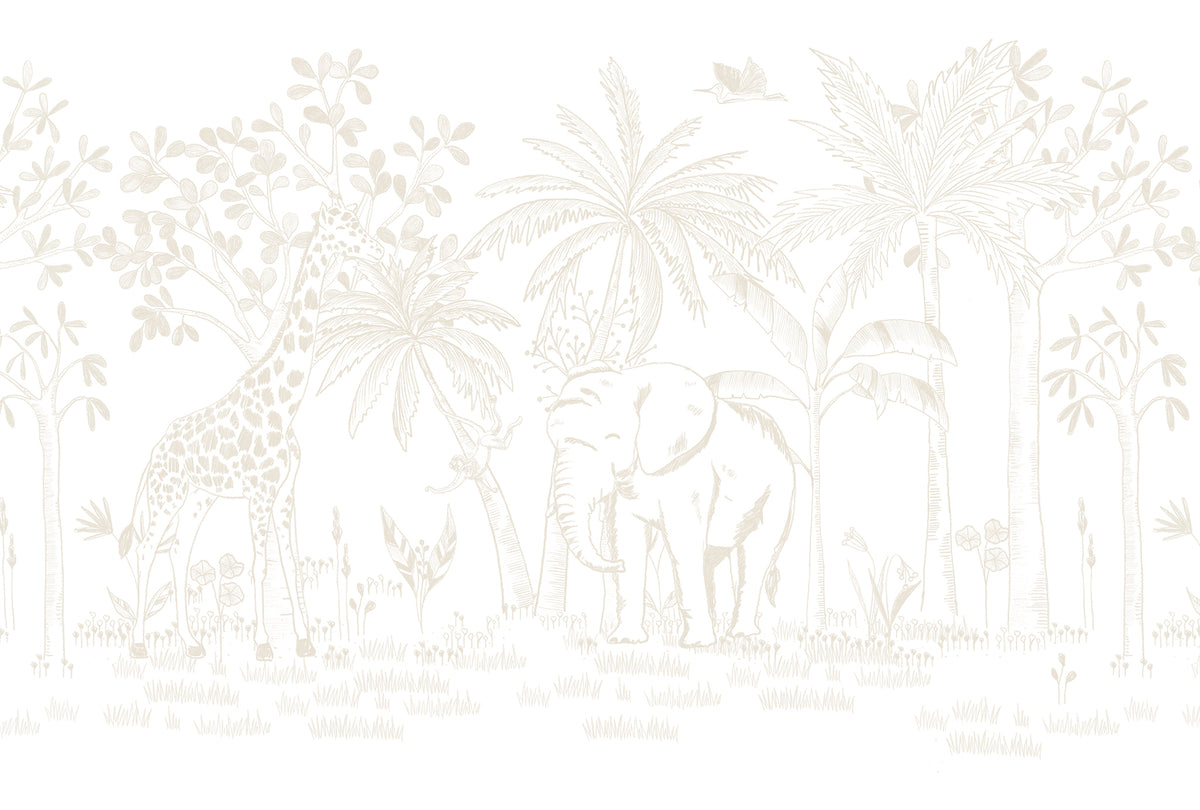 Chalk Savannah Mural – beige – 400x270 cm
