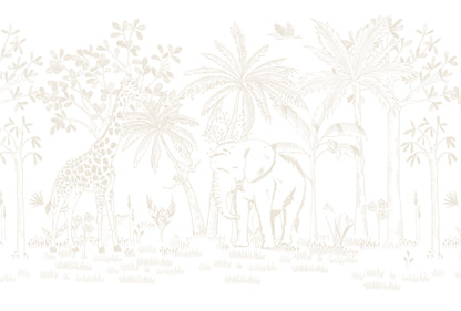 Chalk Savannah Mural – beige – 400x270 cm