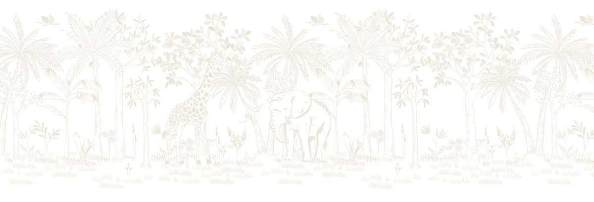 Chalk Savannah Mural – beige – 500x170 cm