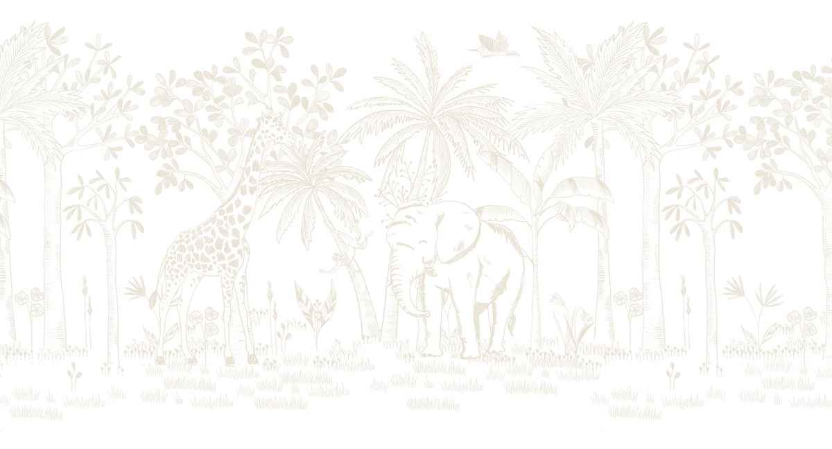Chalk Savannah Mural – beige – 500x270 cm