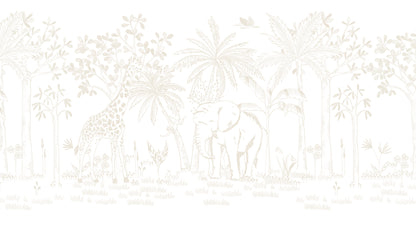 Chalk Savannah Mural – beige – 500x270 cm