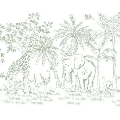 Chalk Savannah Mural – green