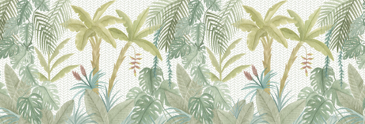 Jungle Mural – colorful – 500x170 cm