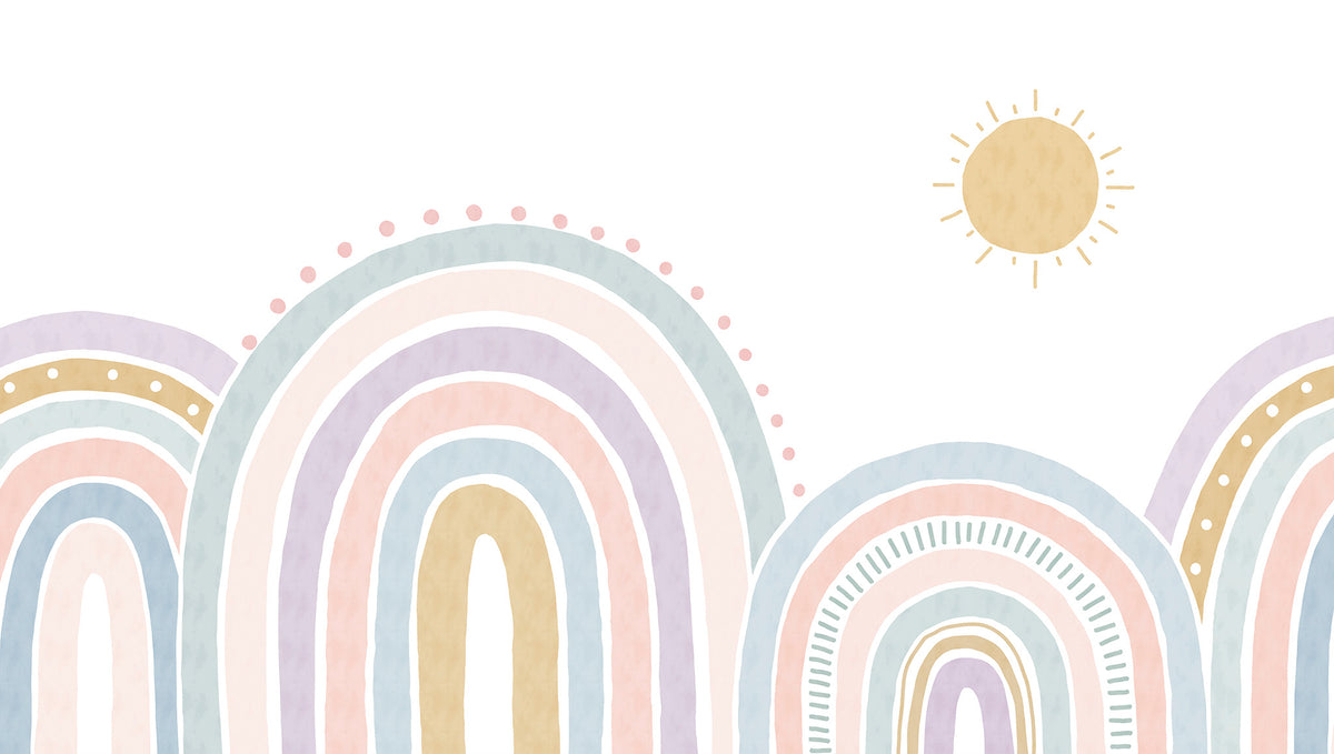 Sheepy Rainbow Mural – colorful – 300x170 cm