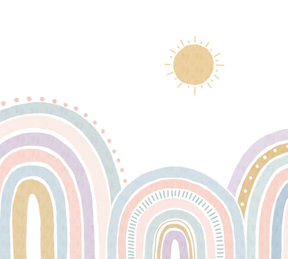 Sheepy Rainbow Mural – colorful – 300x270 cm
