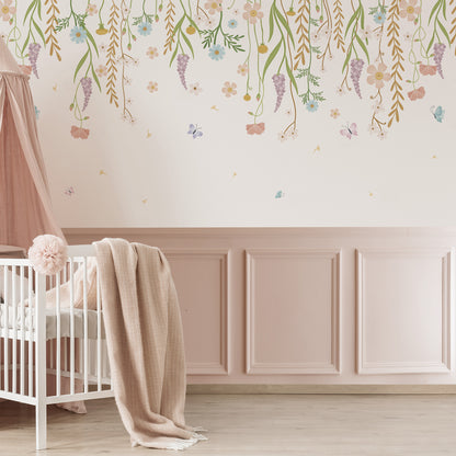 Sheepy Magic Flowers Mural – half wall