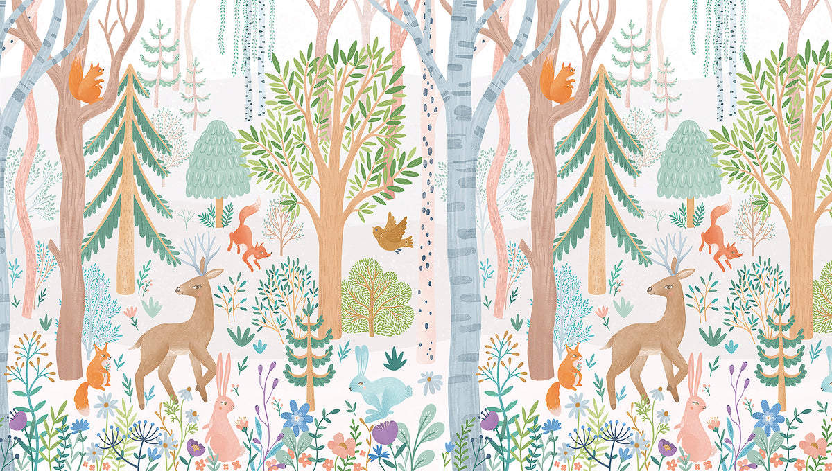 Sheepy Forest Mural – colorful – 300x170 cm
