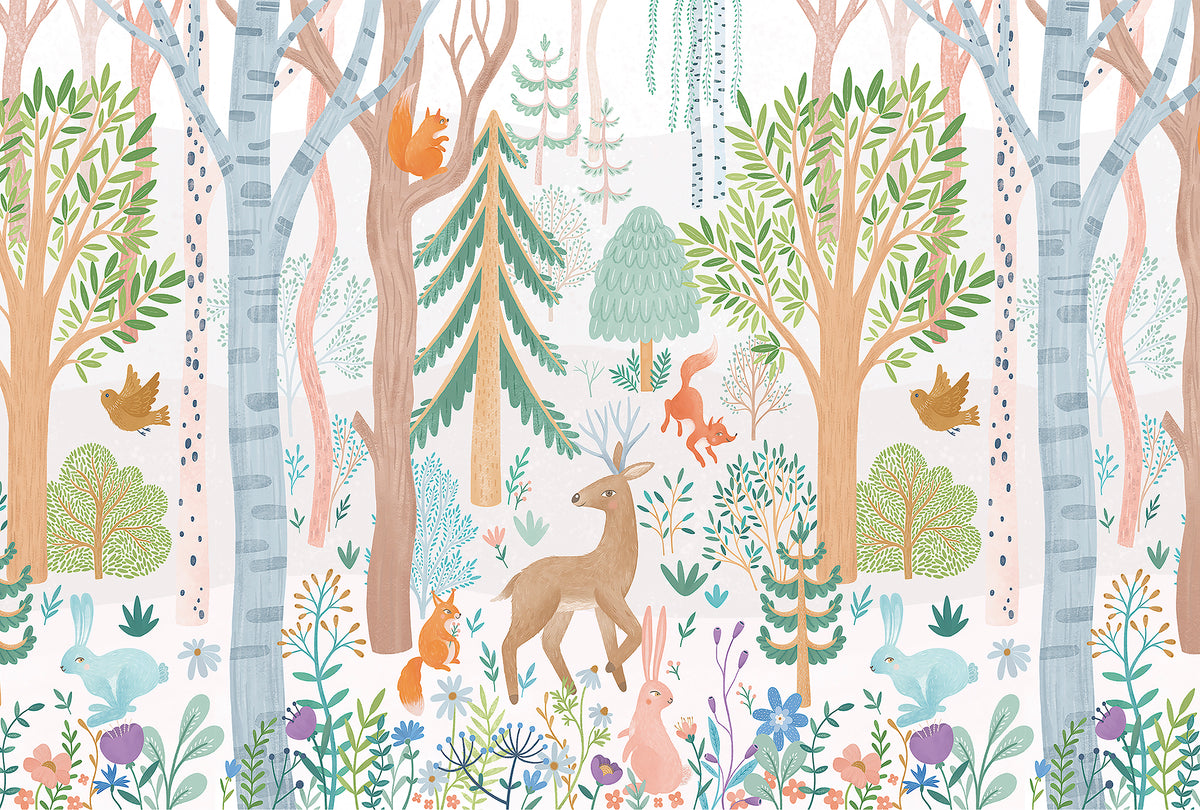 Sheepy Forest Mural – colorful – 400x270 cm