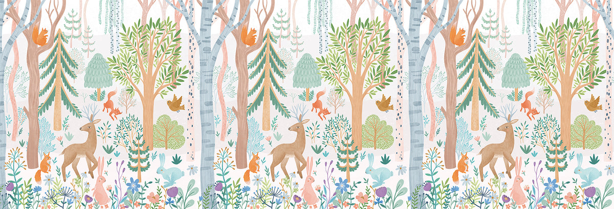 Sheepy Forest Mural – colorful – 500x170 cm