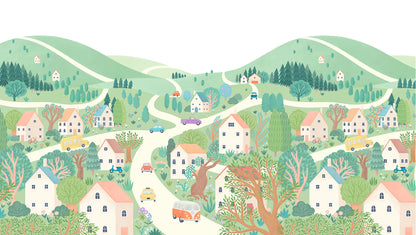 Sheepy Village Mural – colorful – 300x170 cm