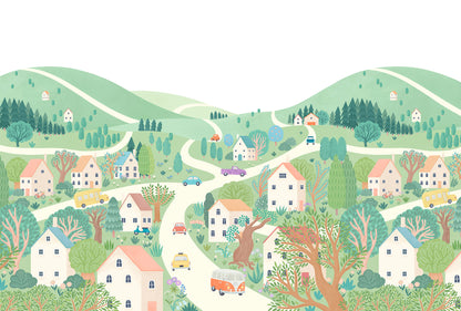 Sheepy Village Mural – colorful – 400x270 cm