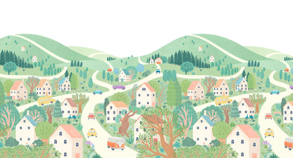 Sheepy Village Mural – colorful – 500x270 cm