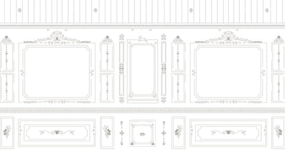 Mural de Parede Sheepy Boisserie – cor cinza – 300x170 cm
