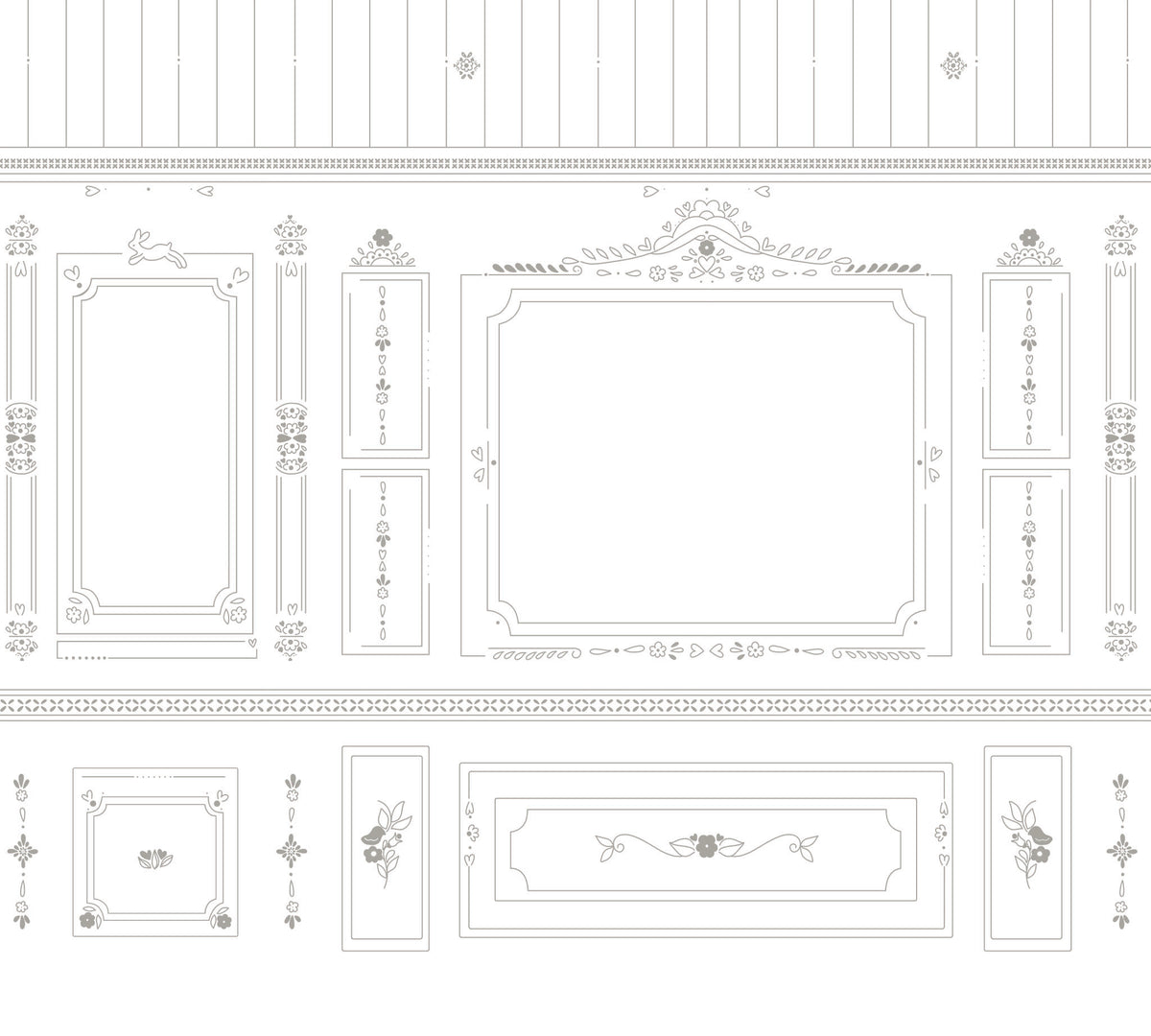 Mural de Parede Sheepy Boisserie – cor cinza – 300x270 cm