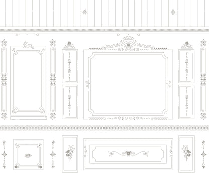 Mural de Parede Sheepy Boisserie – cor cinza – 300x270 cm