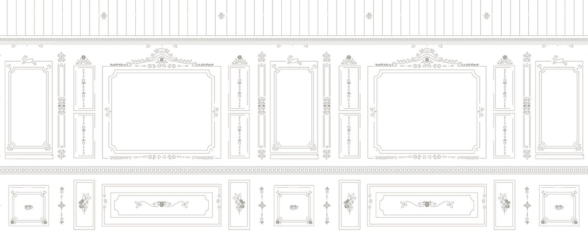 Mural de Parede Sheepy Boisserie – cor cinza – 400x170 cm
