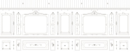 Mural de Parede Sheepy Boisserie – cor cinza – 400x170 cm
