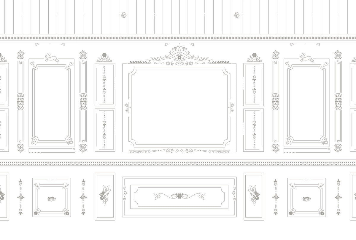 Mural de Parede Sheepy Boisserie – cor cinza – 400x270 cm