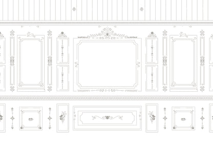 Mural de Parede Sheepy Boisserie – cor cinza – 400x270 cm
