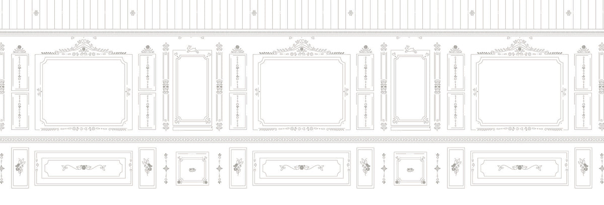 Mural de Parede Sheepy Boisserie – cor cinza – 500x170 cm