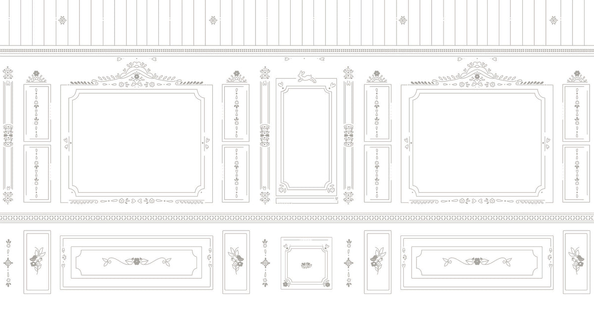 Mural de Parede Sheepy Boisserie – cor cinza – 500x270 cm