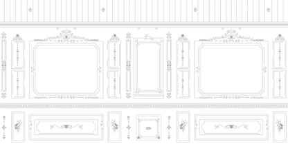 Mural de Parede Sheepy Boisserie – cor cinza – 500x270 cm