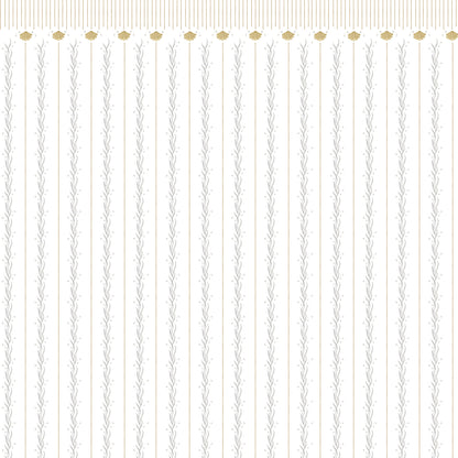 Seaweed Ceiling Border Wallpaper – gray and mustard