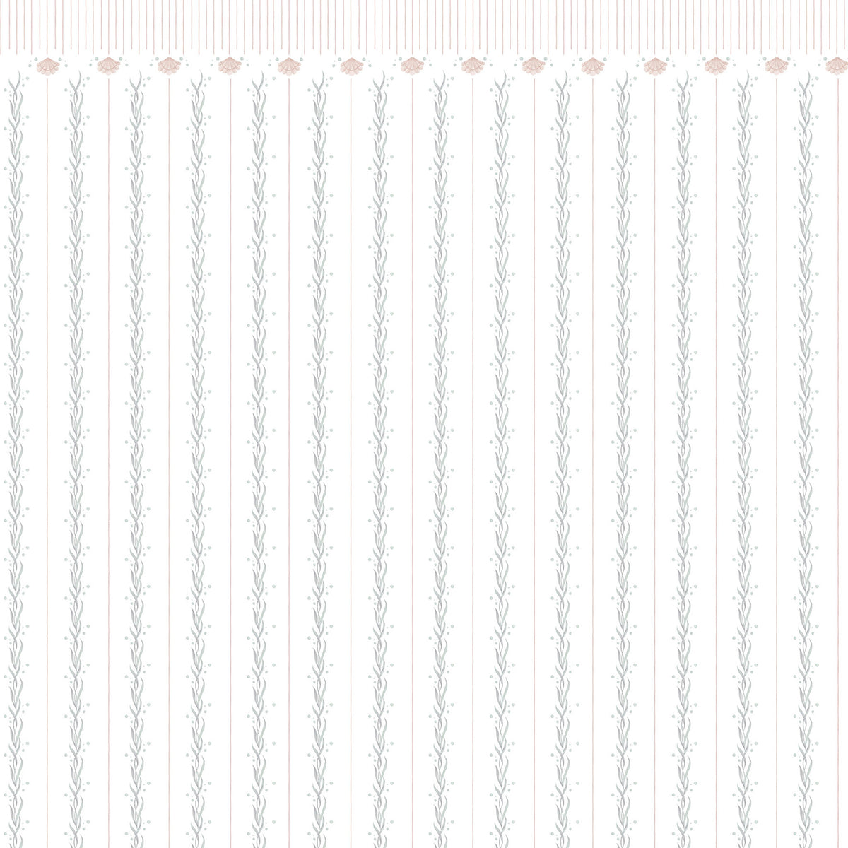 Seaweed Ceiling Border Wallpaper – pink and green