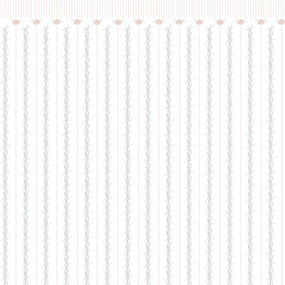 Seaweed Ceiling Border Wallpaper – pink and green
