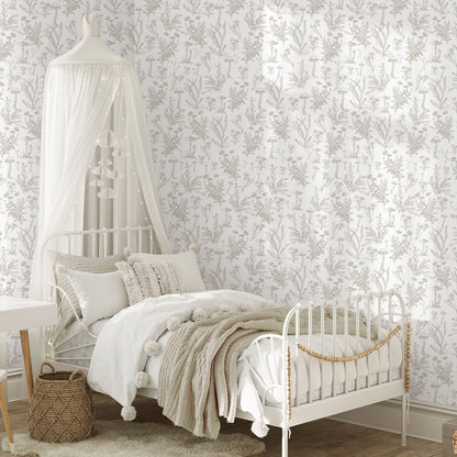 Papel de parede Arteo Cogumelos – cor bege