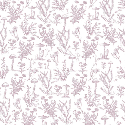 Papel de parede Arteo Cogumelos – cor rosa
