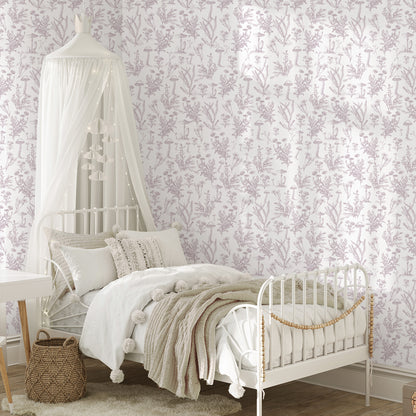 Papel de parede Arteo Cogumelos – cor rosa