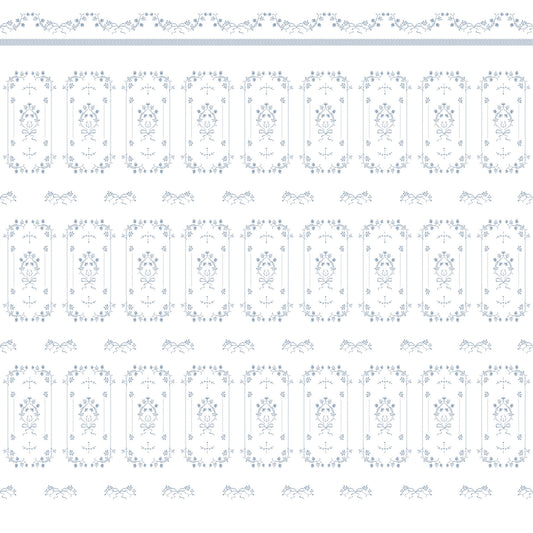 Watercolor Boiserie Wallpaper – blue