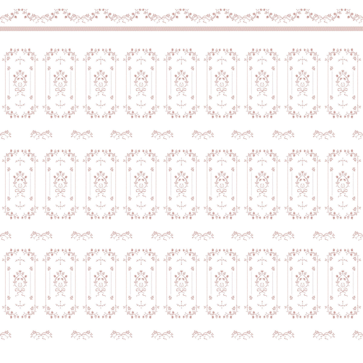 Watercolor Boiserie Wallpaper – pink