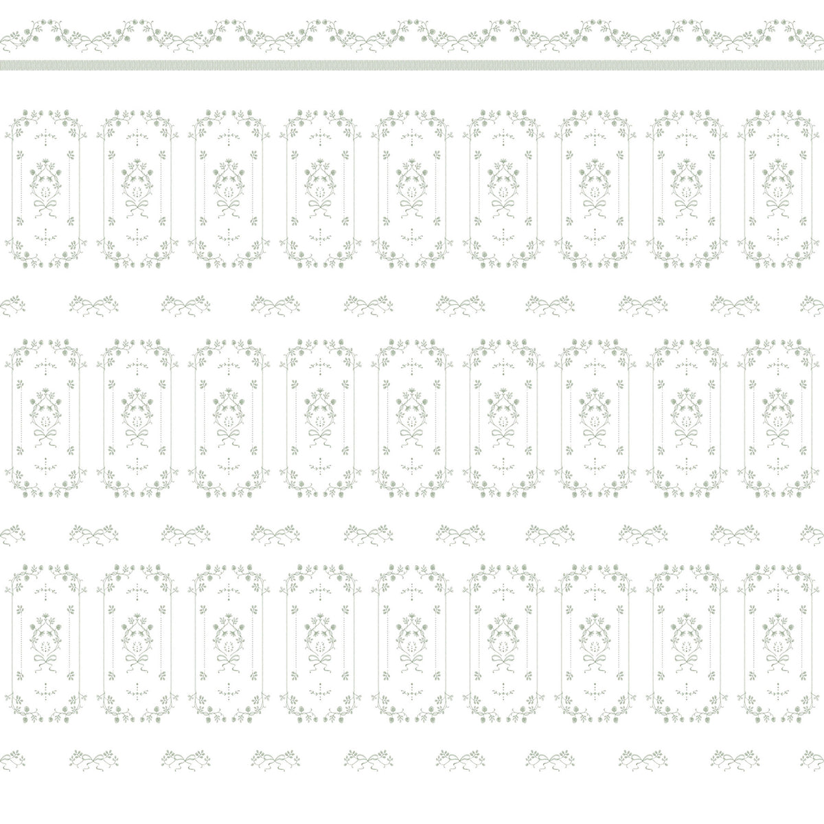 Watercolor Boiserie Wallpaper – green