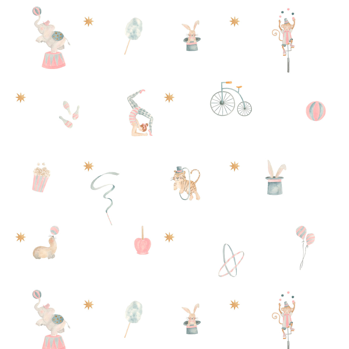 Playful Circus Wallpaper – pink
