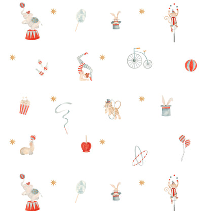 Playful Circus Wallpaper – red