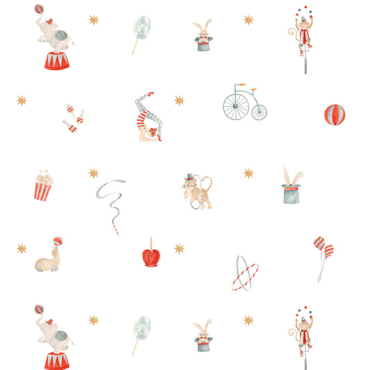 Playful Circus Wallpaper – red