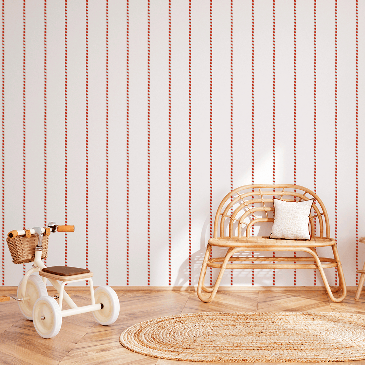 Circus Stripes Wallpaper – red