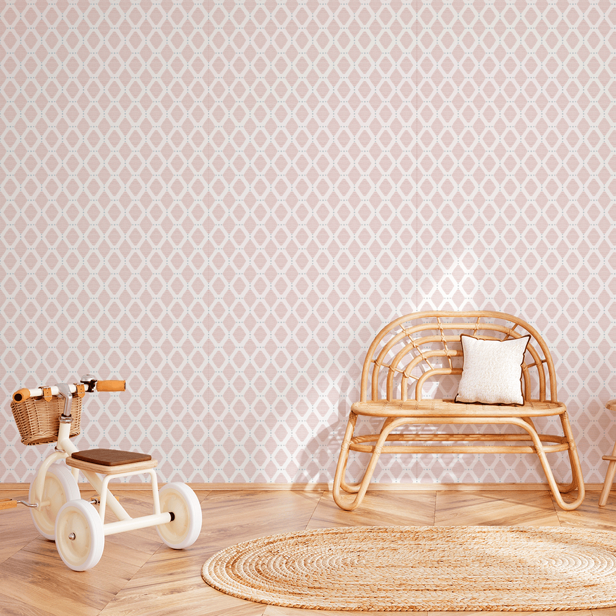Circus Diamonds & Stripes Wallpaper – pink