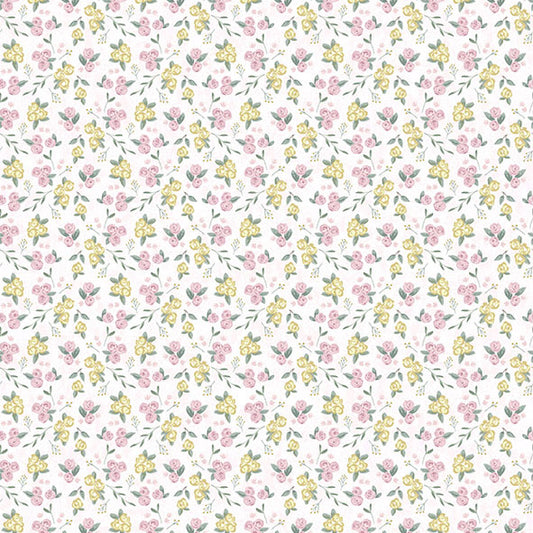Little Chalk Garden Wallpaper – white