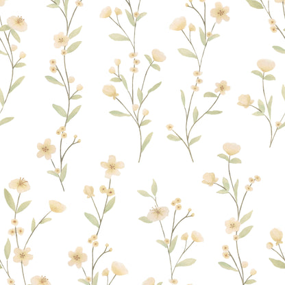 Floral Posies Wallpaper – yellow