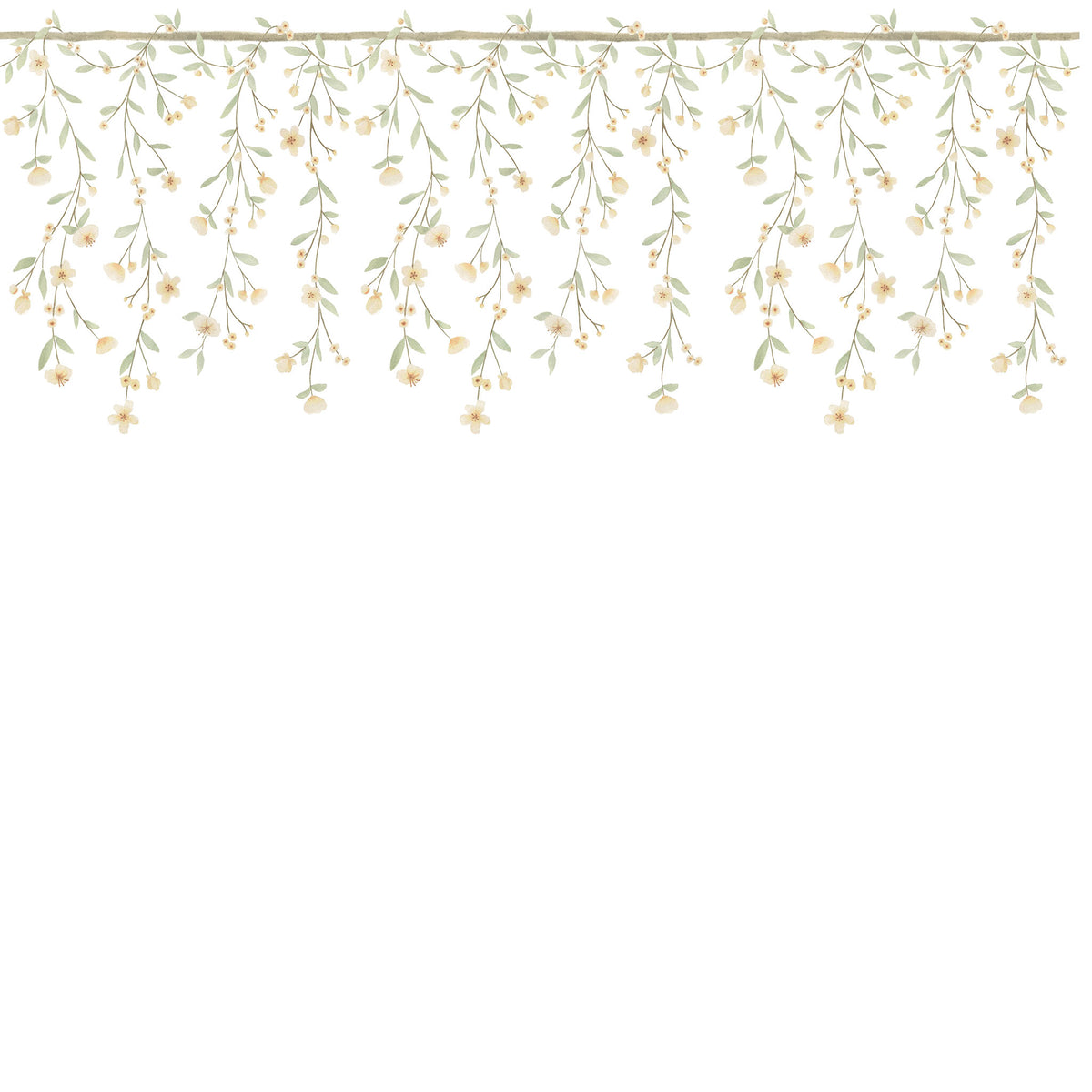Papel de Parede Floral Ramalhetes Cascata – cor amarelo