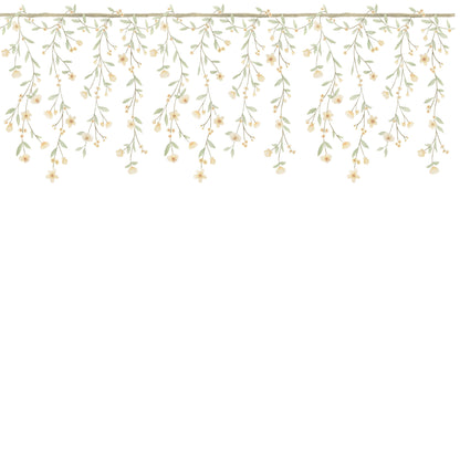 Papel de Parede Floral Ramalhetes Cascata – cor amarelo