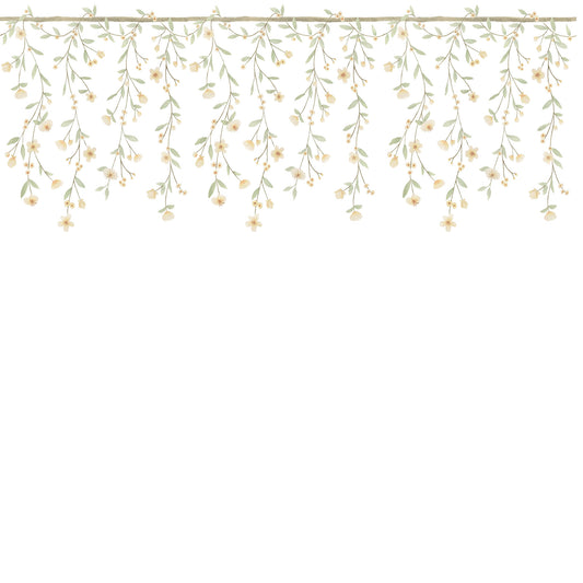 Floral Cascading Posies Wallpaper – yellow