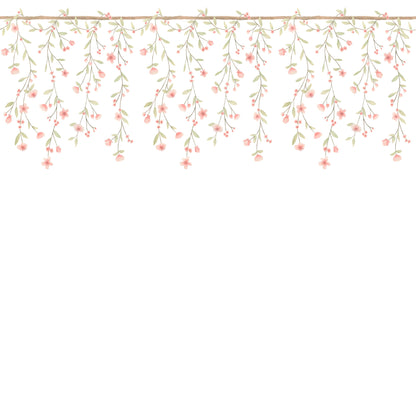 Papel de Parede Floral Ramalhetes Cascata – cor rosa