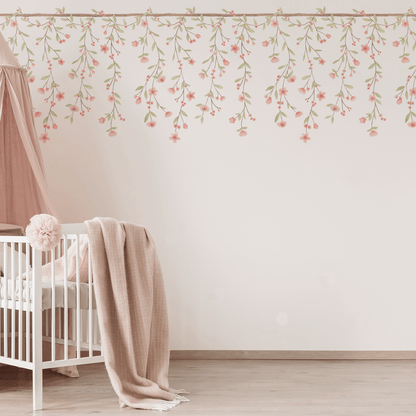 Papel de Parede Floral Ramalhetes Cascata – cor rosa