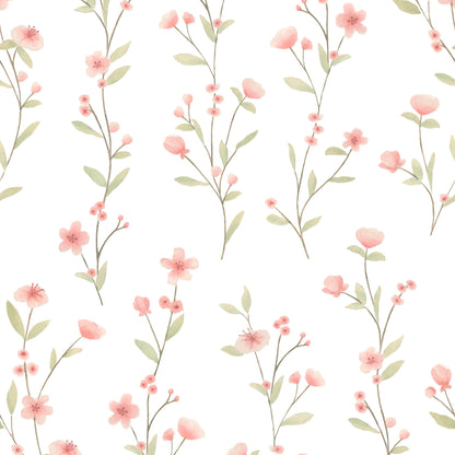 Floral Posies Wallpaper – pink